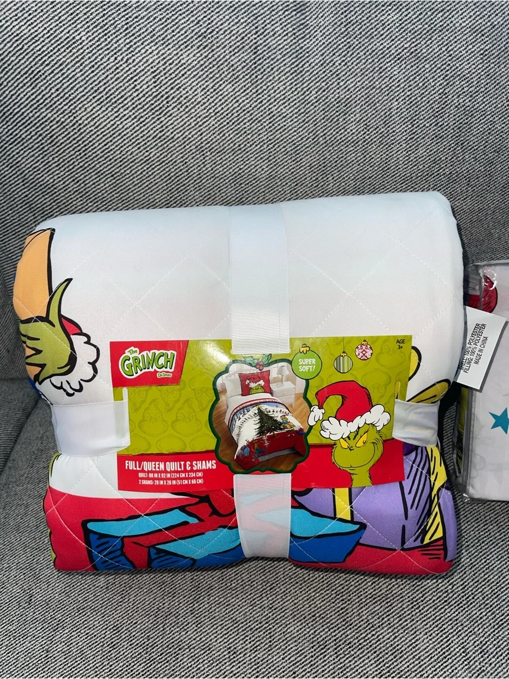 New Dr. Seuss The Grinch Full/Queen Quilt & Shams + 4piece Queen Sheet Set. HTF!